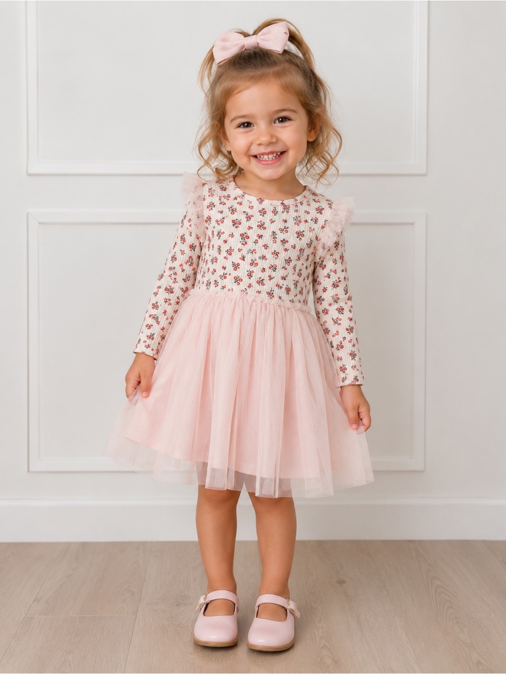 Old Navy Light Pink Floral Tulle Party Dress